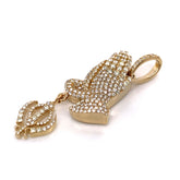 2.25 CT. Diamond Khanda Prayer Hands Pendant in 10K Gold - White Carat Diamonds
